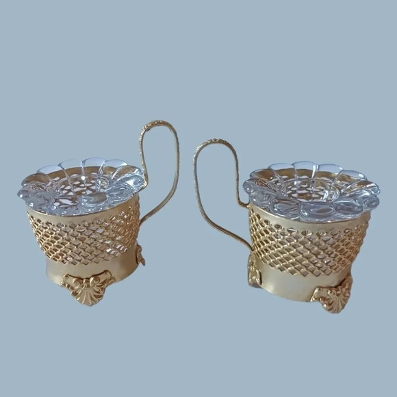 Set of 2 candle holder gold - Picture 3 of 8